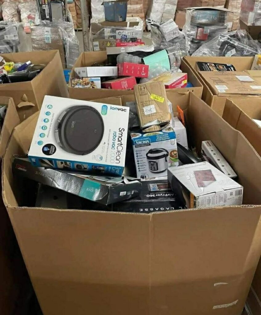 Palette de produits ménagers – Retours clients Amazon (45 pièces)